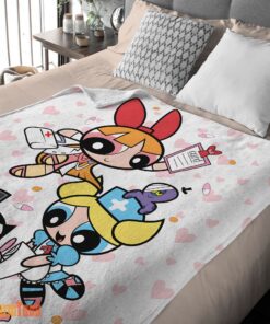 Happy Cartoon Network The Powerpuff Girls Nurse Blanket Fleece Customized Blanket - Image 2