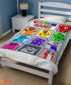 Happy Cartoon Numberblocks Characters Blanket Fleece Customized Blanket