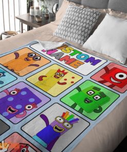 Happy Cartoon Numberblocks Characters Blanket Fleece Customized Blanket - Image 2