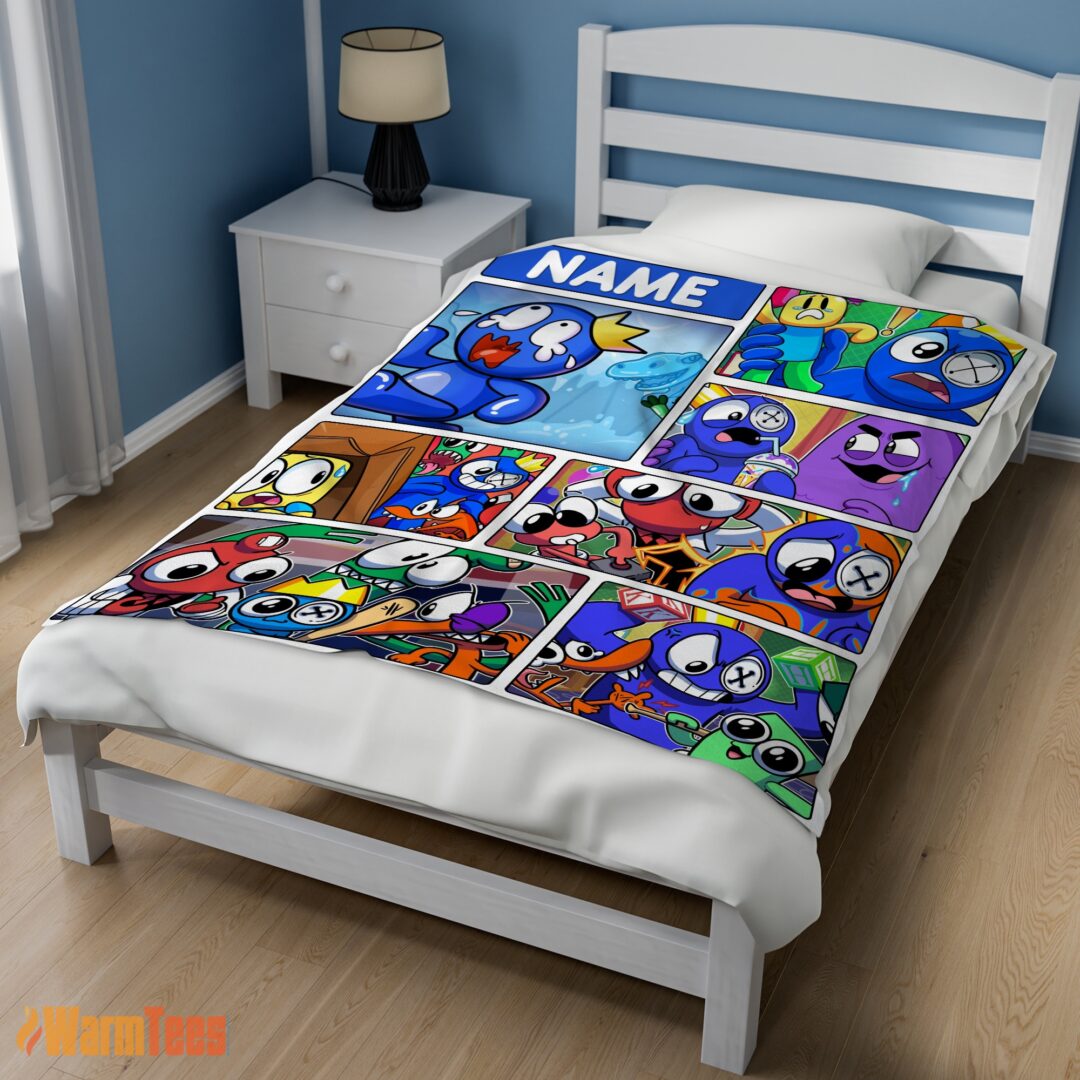 happy-cartoon-rainbow-friends-roblox-blanket-fleece-customized-blanket-mk-02 Happy Cartoon Rainbow Friends Roblox Blanket Fleece Customized Blanket - Image 3