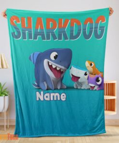 Happy Cartoon Sharkdog Fintastic Halloween Blanket Fleece Customized Blanket
