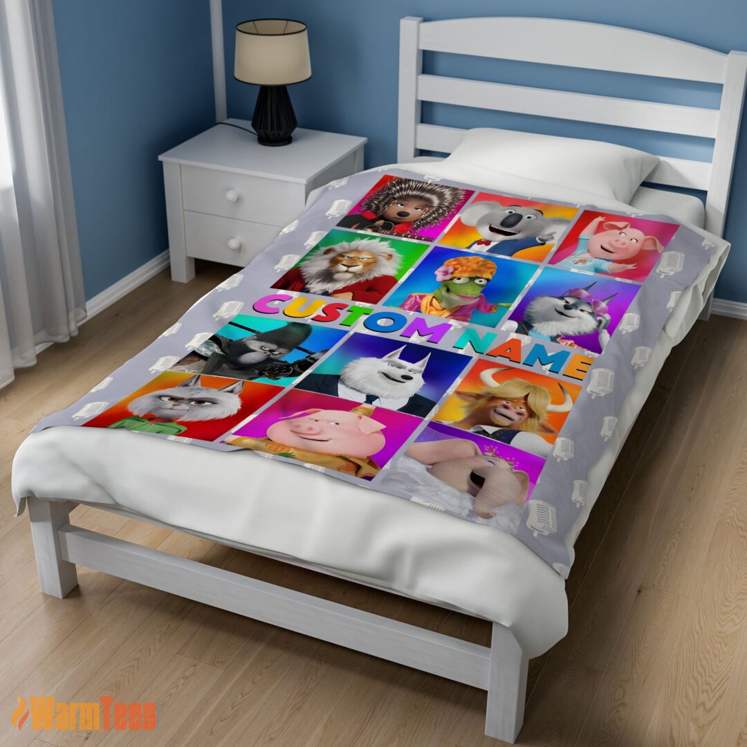 happy-cartoon-sing-character-blanket-fleece-customized-blanket-mk-02 Happy Cartoon Sing Character Blanket Fleece Customized Blanket - Image 3