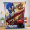 Happy Cartoon Sonic With Friends Blanket Fleece Customized Blanket