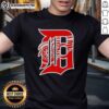 Happy Detroit Tigers X Red Wings logo mashup T-shirt featuring vibrant colors and team spirit design for fans.