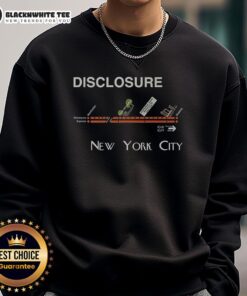 Happy Disclosure New York City sweatshirt featuring vibrant graphics and stylish design for urban fashion enthusiasts.