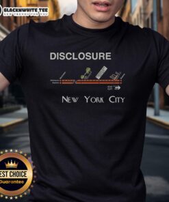 Happy Disclosure New York City T-Shirt featuring vibrant design and iconic NYC skyline, perfect for music fans and city lovers.
