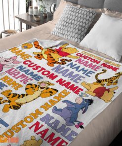 Happy Cartoon Disney Winnie-the-Pooh With Friends Blanket Fleece Customized Blanket - Image 2