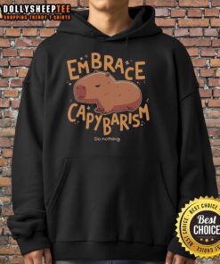 Cute hoodie featuring a happy capybara in an embrace, perfect for lounging and capturing the capybarism vibe.