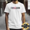 Happy Freedom Charlie Kirk wearing a USA Flag T-Shirt, showcasing patriotism and American pride in vibrant colors.
