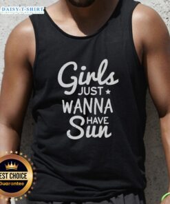 Happy girls just wanna have sun Christmas tank top featuring vibrant colors and a fun, festive design for summer celebrations.