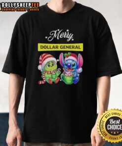 Happy Grinch and Stitch Christmas T-Shirt at Dollar General, perfect for festive holiday cheer and gifting.