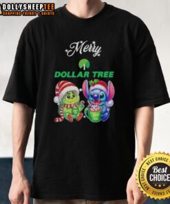 Happy Grinch and Stitch Christmas T-Shirt from Dollar Tree, featuring fun holiday designs perfect for festive celebrations.