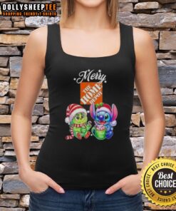 Happy Grinch and Stitch Christmas tank top from Home Depot, perfect for festive holiday celebrations and gatherings.