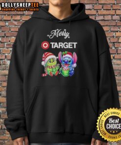 Happy Grinch and Stitch Christmas hoodie from Target, featuring festive designs for a joyful holiday season.