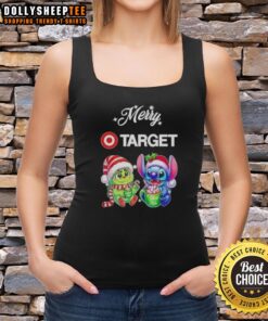 Happy Grinch and Stitch X Target Merry Christmas tank top featuring festive designs for holiday cheer.