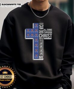 Virginia Cavaliers football sweatshirt with 'I Can Do All Things Through Christ Who Strengthens Me' graphic design.