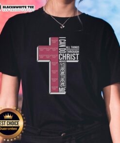 Happy I Can Do All Things Through Christ Who Strengthens Me Virginia Tech Football Cross Ladies Tee design