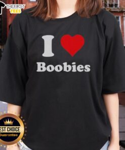Happy I Love Boobs Ladies Tee featuring a playful design, perfect for fun-loving women who embrace body positivity.