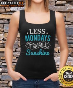 Happy Less Mondays More Sunshine Tank Top featuring vibrant colors and a cheerful design, perfect for summer days.