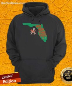 Happy Miami Hurricanes 'We Run This State' Florida map hoodie showcasing team spirit and vibrant colors.