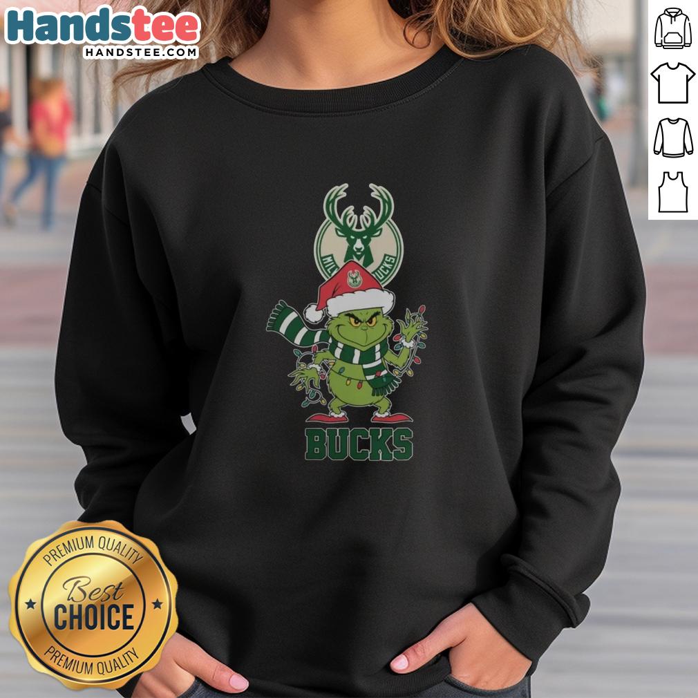 happy-milwaukee-bucks-christmas-grinch-santa-hat-holiday-2025-sweatshirt Happy Milwaukee Bucks Christmas sweatshirt featuring Grinch in Santa hat, perfect for holiday cheer 2025.