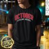 Alt Text: Happy October Cleveland Guardians Baseball Postseason 2025 T-Shirt featuring team logo and festive design.