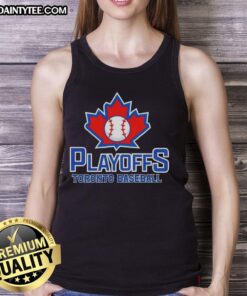 Happy playoffs Toronto baseball tank top featuring a vibrant design, perfect for cheering on your team this season.