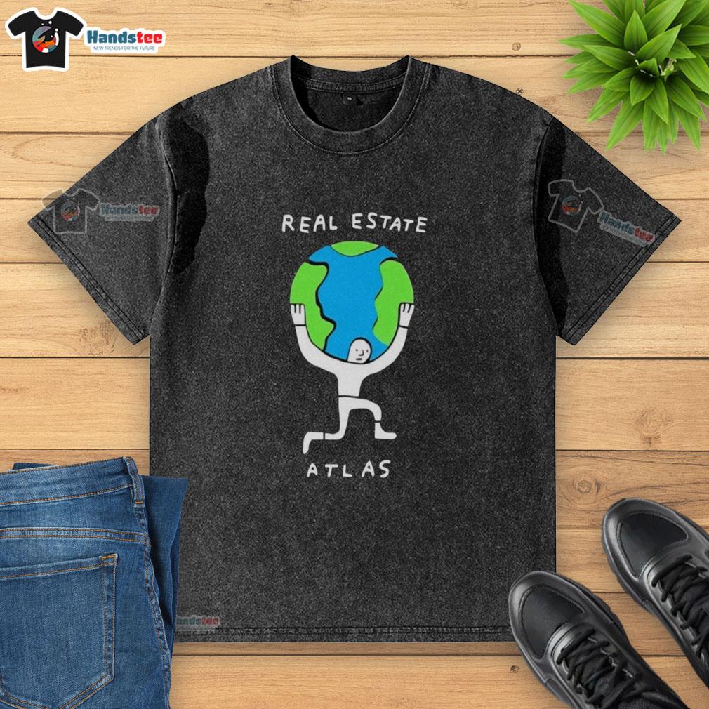 happy-real-estate-atlas-planet-earth-washed-t-shirt Happy Real Estate Atlas Planet Earth washed t-shirt featuring a colorful design and comfortable fit for casual wear.