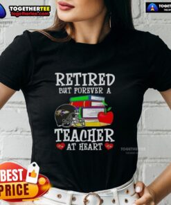 Happy retired teacher in Baltimore Ravens tee, showcasing love for football and education, perfect for game day.