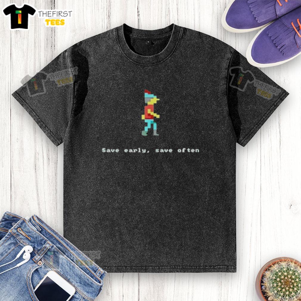 happy-save-early-save-often-pixel-washed-t-shirt Happy Save Early Save Often Pixel T-Shirt - Image 6