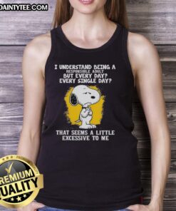 Happy Snoopy tank top design featuring the phrase about being a responsible adult, perfect for casual wear.