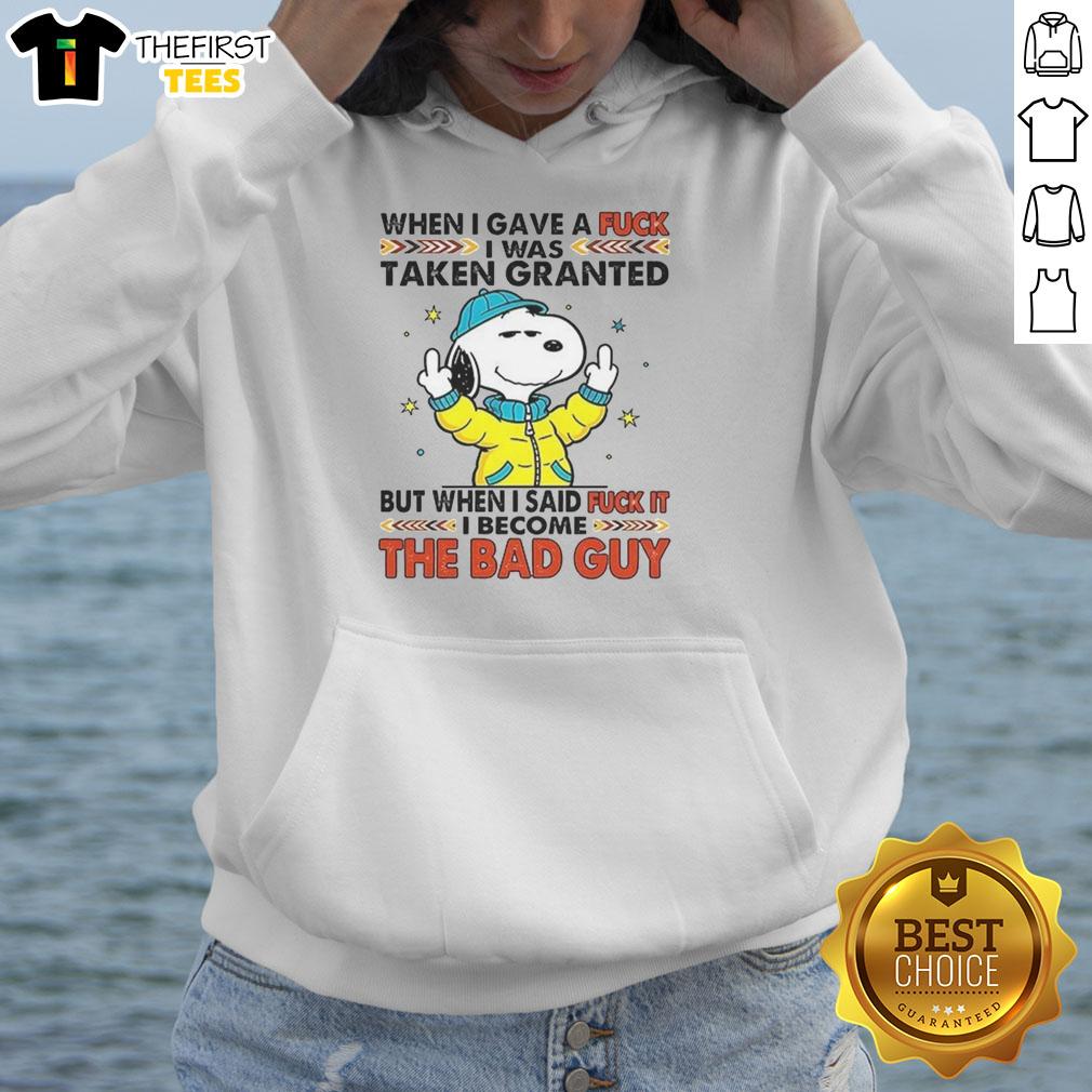 happy-snoopy-when-i-gave-a-fck-i-was-taken-granted-hoodie Alt Text: Happy Snoopy wearing a hoodie with 'When I Gave a F*ck I Was Taken Granted' text, showcasing a playful design.