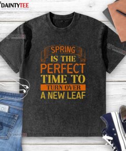 Happy Spring washed t-shirt with a fresh design, perfect for embracing new beginnings and seasonal style.