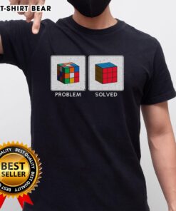 Alt Text: Happy Vintage Colorful Cube Problem Solver T-Shirt featuring a vibrant cube design, perfect for puzzle enthusiasts.