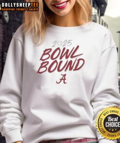 Hot Alabama Crimson Tide Bowl Bound 2025 Sweatshirt featuring vibrant team colors and logo, perfect for fans.