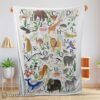 Hot Animal Alphabet A To Z Watercolor Wildlife Blanket Fleece Customized Blanket