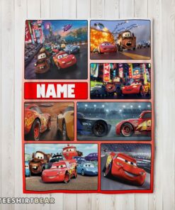 Hot Awesome Disney Pixar Cars Collage Blanket Fleece Customized Blanket