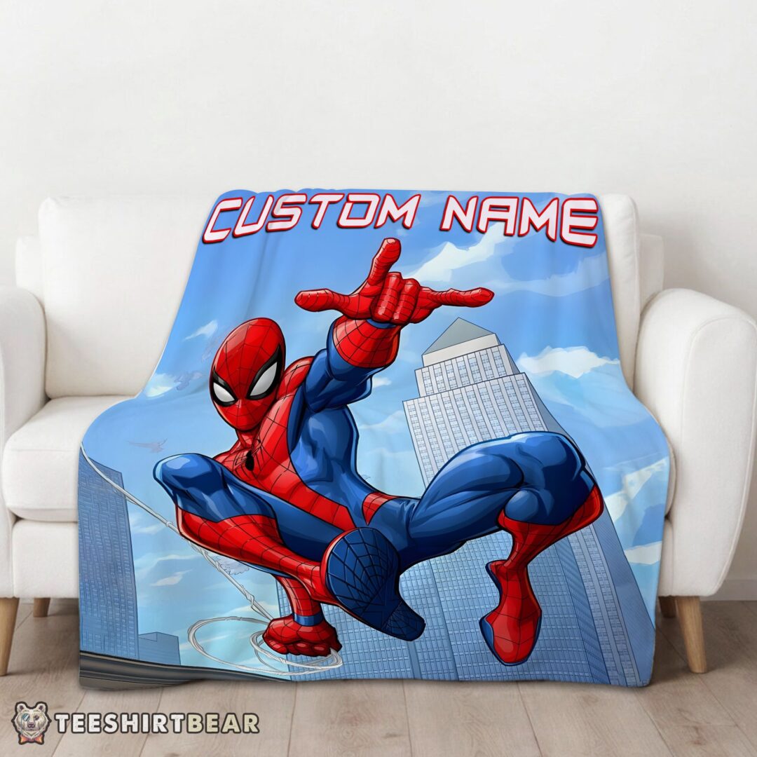 Hot Awesome Spider Man City Swing Blanket Fleece Customized Blanket-mk-01