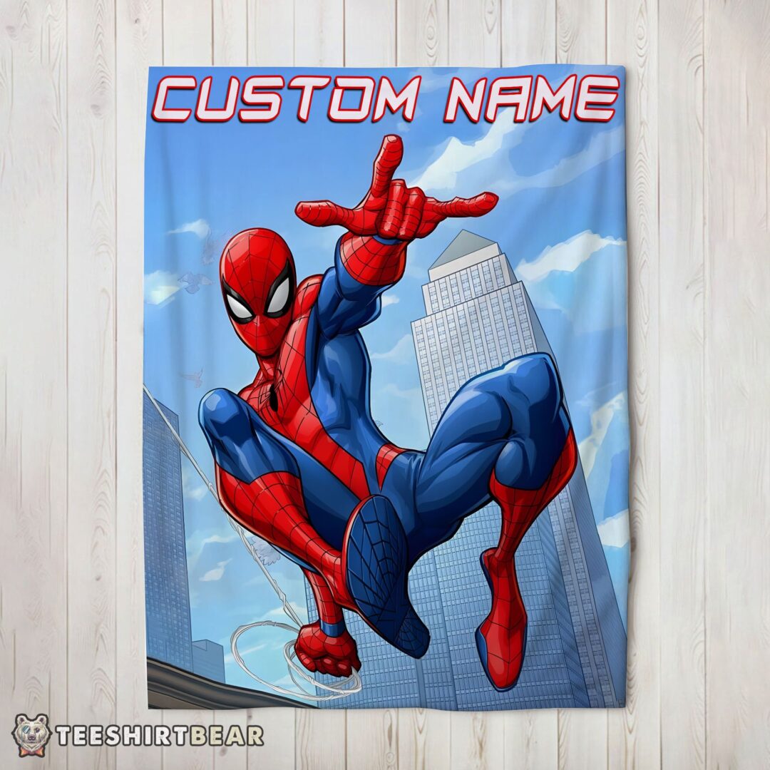 Hot Awesome Spider Man City Swing Blanket Fleece Customized Blanket-mk-02