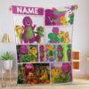 Hot Barney & Friends Characters Collage Blanket Fleece Customized Blanket