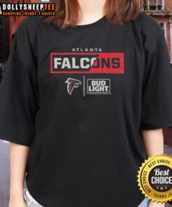 Alt Text: Hot Bud Light Atlanta Falcons team ladies tee in vibrant colors, perfect for game day and supporting your favorite NFL team.