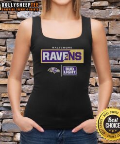 Hot Bud Light Baltimore Ravens team tank top featuring vibrant colors and official logo for game day style.