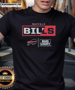 Hot Bud Light Buffalo Bills team t-shirt featuring vibrant colors and logo, perfect for game day and fan apparel.