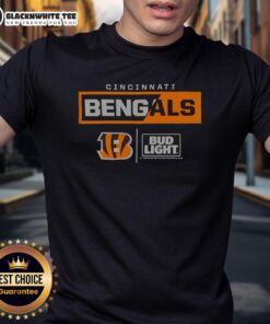 Alt Text: Hot Bud Light Cincinnati Bengals Team T-Shirt featuring the iconic Bengals logo and vibrant team colors for fans.