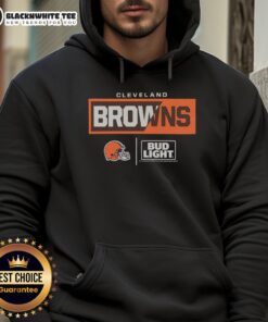 Hot Bud Light Cleveland Browns team hoodie featuring vibrant team colors and logo, perfect for fans and game day wear.