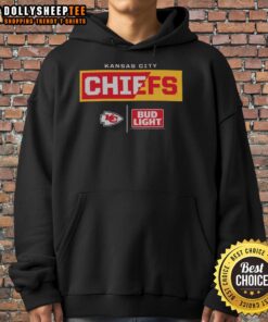 Hot Bud Light Kansas City Chiefs team hoodie featuring bold team colors and logo, perfect for game day wear.