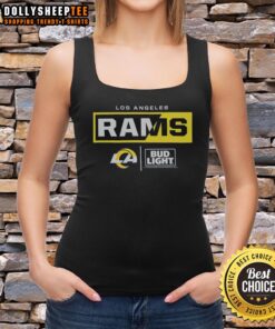Hot Bud Light Los Angeles Rams team tank top featuring vibrant team colors and logo for game day style.