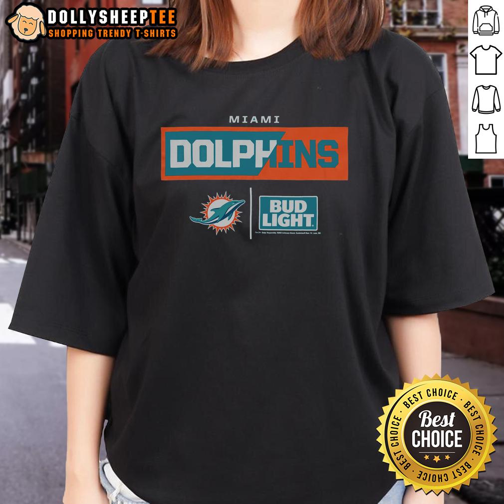 Hot Bud Light Miami Dolphins Ladies Tee Hot Bud Light Miami Dolphins ladies tee featuring vibrant team colors and logo, perfect for game day or casual wear.