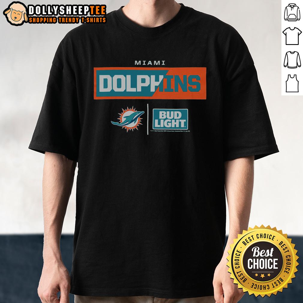 Hot Bud Light Miami Dolphins T Shirt Hot Bud Light Miami Dolphins T-Shirt featuring vibrant team colors and logo, perfect for fans and casual wear.