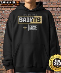 Hot Bud Light New Orleans Saints team hoodie featuring vibrant colors and logo, perfect for game day wear.